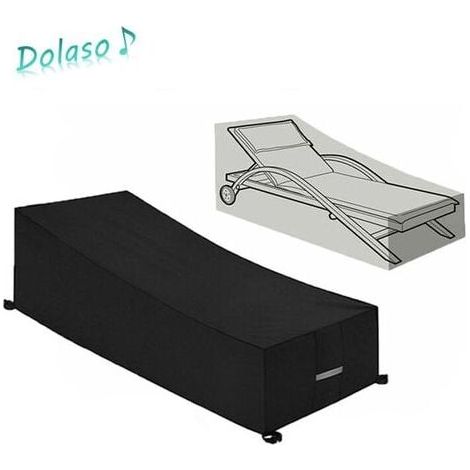 Telo protettivo promozionale XVX, impermeabile, antivento, resistente ai raggi UV, in tessuto Oxford 210D per lettino prendisole (210x75x40/80cm) – Nero, Dolaso (1/3)