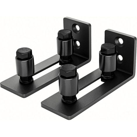 Lot de 2 guides de sol pour porte de grange coulissante - Noir - RWGarniture de porte coulissante (1/5)