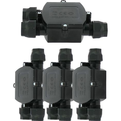 Set di 4 scatole di interconnessione impermeabili 3 vie con connettore automatico IP68 (1/3)