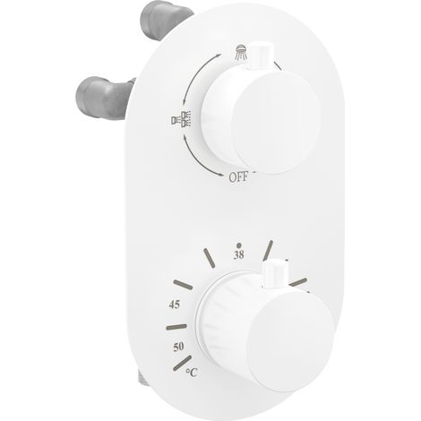 Mexen Kai miscelatore termostatico da vasca-doccia a 3 uscite, bianco - 77602-20 (1/2)