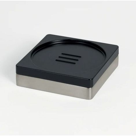 Colombo Design Miniq porta sapone da appoggio cromato resina nero codice prod: B50400CR-RNE