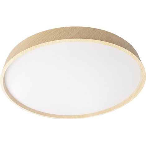 Plafón Kiara Blanco/Haya LED 40W 3000-4200-6500K 3600lm (Ø40x40x5,5cm) con Mando