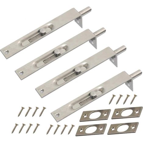 Set mit 2 Paar robusten Türriegeln aus Edelstahl (15 cm) für Haupt- und Nebentüren