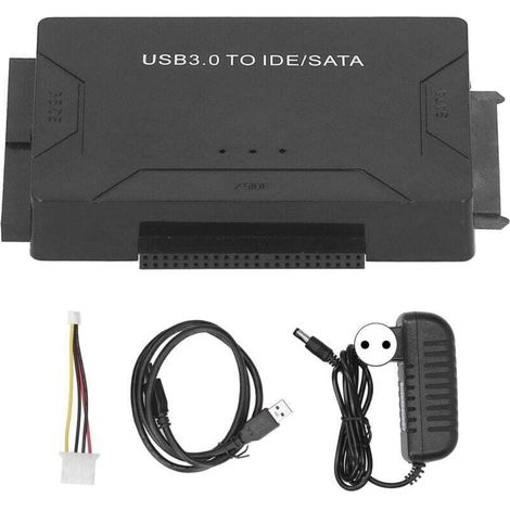 Convertisseur USB 3.0 vers IDE/SATA – Adaptateur pour disque dur 2,5″ et 3,5″ avec alimentation UE 100–240 V (1/4)