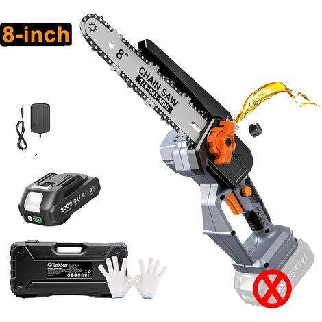 Motosega con motore brushless, design leggero, con 1 batteria da 2,0 Ah e spina EU-A. (1/2)