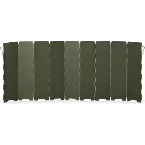 Pare vent pliable pour réchaud à gaz de camping vert armée (1/5)