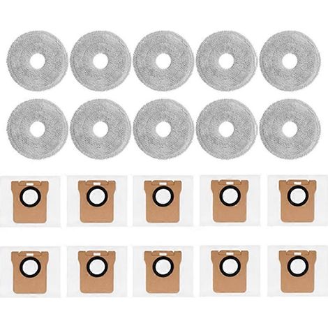 Sacs à poussière compatibles avec les aspirateurs robots Xiaomi (X20 Max/D109GL/X20Pro) et les balais laveurs Xiaomi Mijia M30, M30S et M40. Pièces détachées pour chiffons de nettoyage. (1/5)