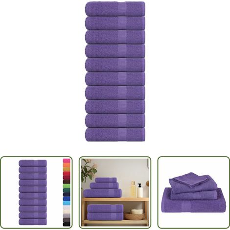 vidaXL Frottiertücher - Duschtücher FROGN 10 Stk. Lila 70x140 cm 360 g/m² (1/5)