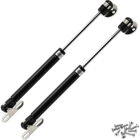Lntyq Vérins à Gaz Hydrauliques, 2PCS Amortisseurs à Gaz Bras Pneumatique, 200N Ressort à Gaz, pour Levage de porte Armoire Meuble Cuisine Amortisseur Charniè, Levage de Porte Armoire, Noir