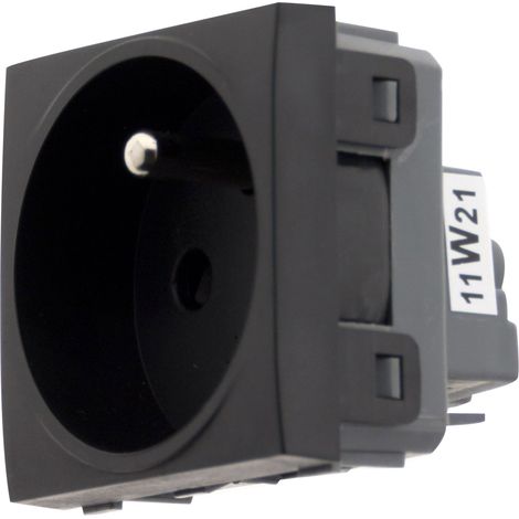 Prise 2P+T connexion auto moteur seul - noir - Simplea - Zenitech (1/5)