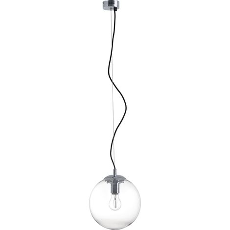 Suspensión OXY E27 40W ⌀250mm Cristal transparente Cromo (1/3)