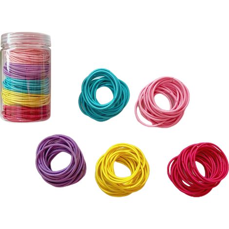 100 Élastiques à Cheveux Colorés Bandeaux pour Queue de Cheval, Bracelets de Coiffure pour Femmes et Filles, Sans Dommage pour les Cheveux (1/5)