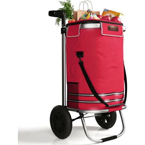 Carrello spesa 3in1 - capacità 56 L Rosso Carrello pieghevole per fare la spesa in tutta comodità (1/2)
