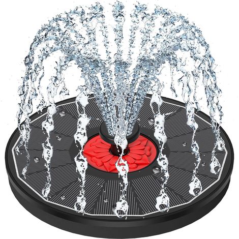 Fontaine Solaire Verre Matériel, 2026 Upgrade 3.5W Flottant Extérieur Fontaine Pompe Bassin avec 8 Buses & 4 Tiges Fixes pour Bain d'oiseaux, Étang, Piscine, Jardin Fontaine,Décoration de Jardin