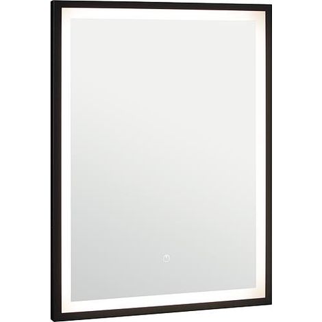 Miroir LED Ranelva avec interrupteurs tactiles, avec cadre noir, front/backlight, 600x800mm (1/2)