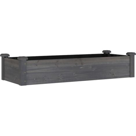 Garden Raised Bed with Liner Grey 120x45x25 cm Solid Wood Fir vidaXL