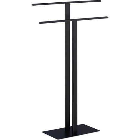 Portasciugamani autonomo multifunzionale per bagno 65 x 30 x 30 cm in ferro nero 130008392