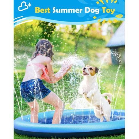 1 Tapis de jeu d'eau, antidérapant, PVC, 150x150 cm, pour chien et enfant (1/5)