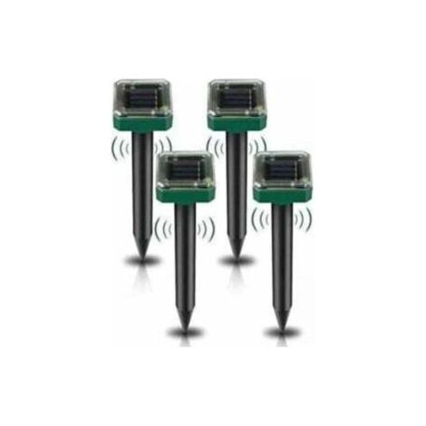 Répulsif Solaire Anti-Taupes et Rongeurs Lot de 4 Ultrasons Solaire Anti-Taupes Solaire pour Jardins Taupes Campagnols Gophers Serpents (1/4)
