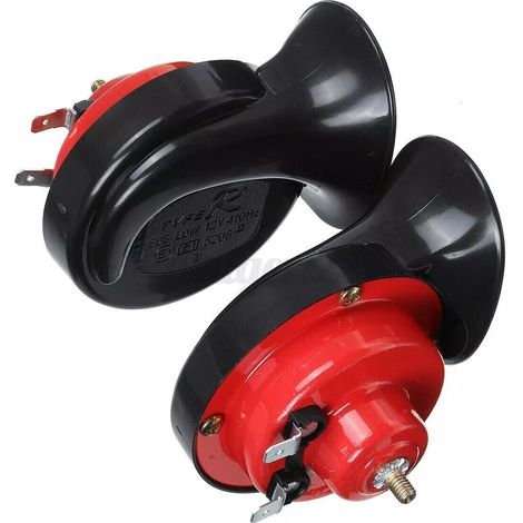 Klaxon Électrique 12 V - 300 dB - Double Ton - Pour Voiture Camion Moto Bateau - Lot de 2 (1/5)