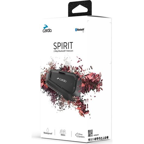 Interphone moto Cardo Spirit 2 canaux, portée 400 m, noir (1/4)