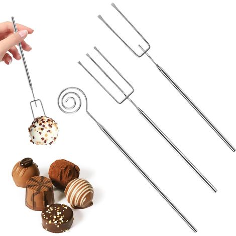 3 Pièces Fourchette À Chocolat,Acier Inoxydable 304,Poignée Ergonomique,Fondue Et Pâtisserie,Diy Dessert (1/5)
