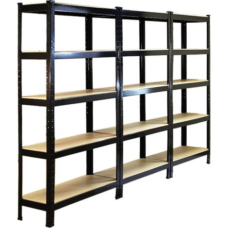 Monster Racking T-Rax Heavy Duty Shelving Units, Black, 75cm W, (1/5)
