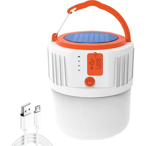 Lampe de camping solaire rechargeable avec crochet cinq modes IP42 pour extérieur et situation d urgence (1/5)