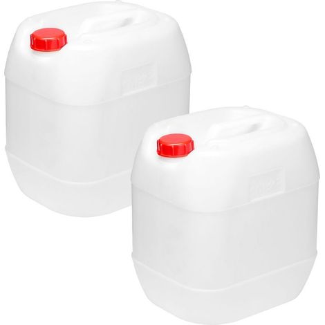 Jerrican Eau sans BPA Jerrican Alimentaire d'Eau 20L Bidon Étanche Réservoir d'Eau Camping-Car Bidon Eau Camping Accessoires 2 Pack Joint non inclus Blanc GD-0082 (1/5)
