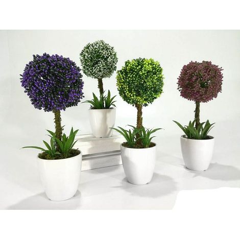 Pianta piantina artificiale con vaso cachepout alberello fiori per decorazioni casa bagno (1/5)