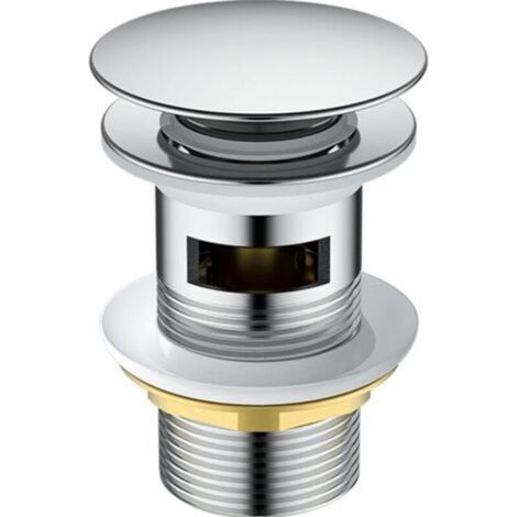 Universal Pop Up Automatic Sink Drain Stopper Chrome Overflow Bathroom Vessel Sink Drain (1/5)