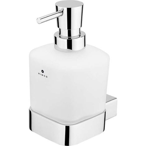 Nimco Kibo - Seifenspender mit Halter, Milchglas / chrom Ki 14031C-T-26