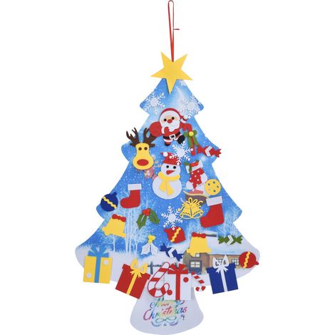 DIY-Weihnachtsbaum-Set aus Filz, abnehmbare Tür- und Wanddekoration für Kinder (1/5)
