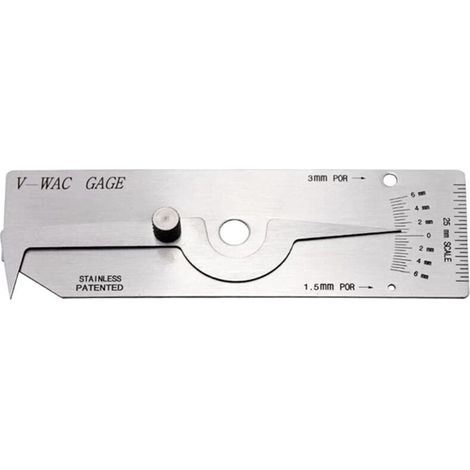 V-WAC Jauge, Jauge de soudage V‑WAC outil de mesure de soudure d'inspection de taille de jauge d'épaisseur de tôle de fil d'acier inoxydable (Metric) (1/5)
