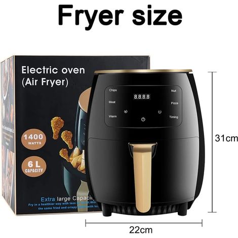 Friteuse à air de grande capacité (6 litres) avec une puissance de 2200 watts et un écran tactile multifonctionnel (1/3)