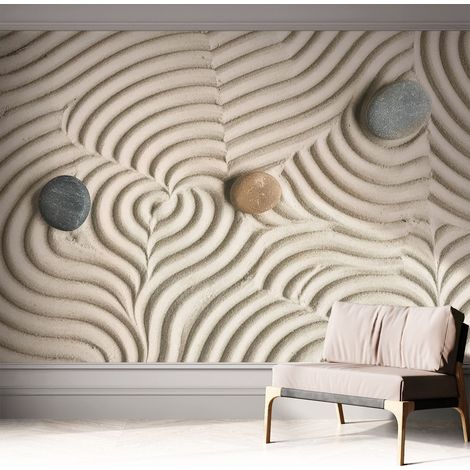 Papier peint autocollant décoratif à motifs pour salon chambre et bureau Tapete adhésif pour décoration Vagues harmonieuses 312x219 cm (1/5)
