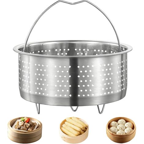 Panier à Vapeur en Acier Inoxydable 304, 20 cm – Insert pour Cuisson à Vapeur, Panier Autocuiseur avec Poignée, Idéal pour Cuisson des Légumes, Riz, Œufs et Plus, Vapeur et Marmites (1/5)
