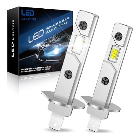 H1 LED Bulbs 20000LM 6500K White 12V LED H1 Car Headlights for High Low Beam, Pack of 2