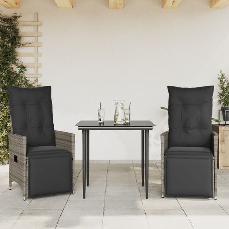 Maison Exclusive - Gartensessel mit Kissen 2 Stk. Verstellbar Gra