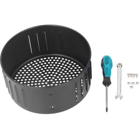 Panier de rechange pour friteuse en acier inoxydable antiadhésif, réutilisable et universel, pour frire, cuire au four et griller, noir, 2,6 L (1/5)