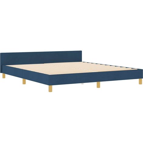 Struttura del letto con testiera Blu 180 x 200 cm Tessuto vidaXL (1/5)