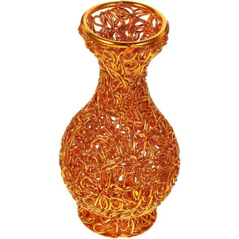 Vase pour Composition De Fleurs Fil Aluminium Pot pour Plantes Séchées Décoration Intérieur Moderne pour Étagère Ou Table à Manger (1/5)