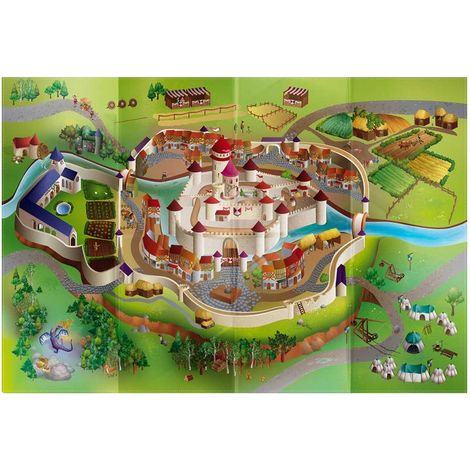 Tapis enfant tissé 100x140 multicolore rectangle NAPPE MOYEN-AGE
