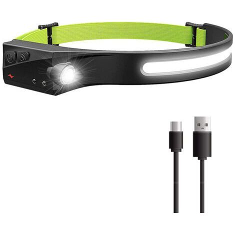 Wave induction headlight Outdoor riding light USB charging night running light LED strong light headlight (1/3)