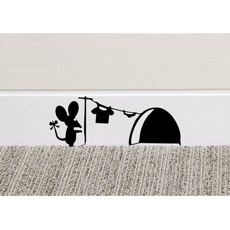 Mouse Hole Wall Art Sticker Washing Vinyl Decal Mice Home Skirting Board Funny (1/5)