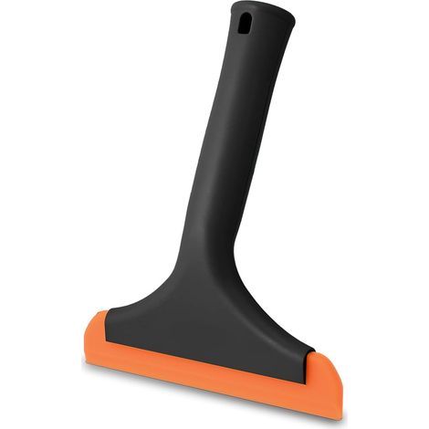 Escobilla de silicona para ducha, escobilla de ducha, tamaño pequeño para coche, limpiador de ventanas, baño, limpieza de parabrisas, color negro. (1/5)