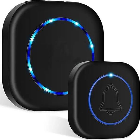 Timbre inalámbrico con alarma de entrada, Regalos para el Día del Padre, Alarma de acceso, Alarma de paso, Alarma de entrada, Seguridad, Blanco (1/5)