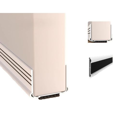 Set di 2 fermi per porte, fermo porta in gomma, regolabile, fonoassorbente, lunghezza 93 cm, bianco (1/5)