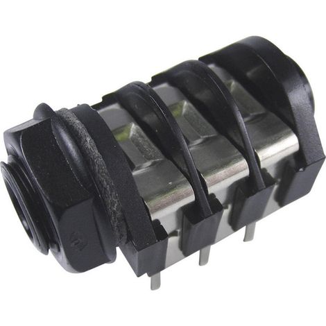 Cliff CL1232A Klinken-Steckverbinder 6.35 mm Buchse, Einbau horizontal Polzahl: 3 Stereo Schwarz 1 S