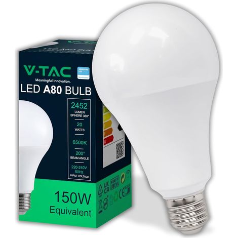 Ampoule LED A80 - Culot E27-20W - [ SUPER LUMINEUSE 2452 LUMENS ] - Ampoules LED Haute Efficacité et Faible Consommation d’Énergie - (Équivalente à 150W) - Blanc Froid 6500K (1/5)